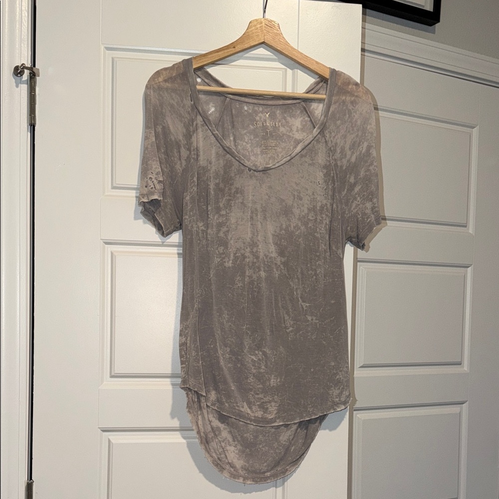 LOWEST PRICE! american eagle soft & sexy distressed tie dye hi-low tee size XXS